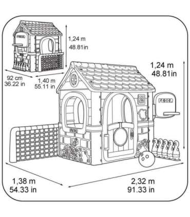 FEBER tegevusmaja — multifunktsionaalne 6-ühes mängumaja koos kaasasolevate mängudega