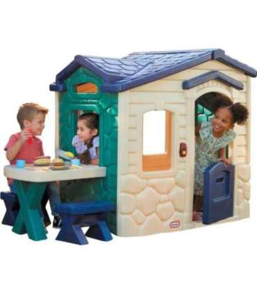 Little Tikes aiamaja koos patioga ja maagilise kellukesega, tumesinine ja roheline