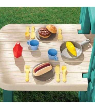 Little Tikes aiamaja koos patioga ja maagilise kellukesega, tumesinine ja roheline