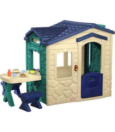 Little Tikes aiamaja koos patioga ja maagilise kellukesega, tumesinine ja roheline