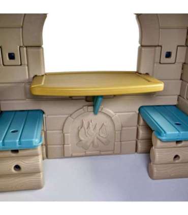 FEBER suur Casual-stiilis aiamaja väljatõmmatava pingiga, palkmajake