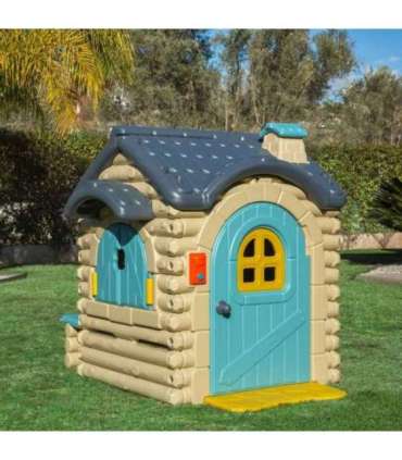 FEBER suur Casual-stiilis aiamaja väljatõmmatava pingiga, palkmajake