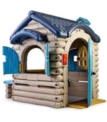 FEBER suur Casual-stiilis aiamaja väljatõmmatava pingiga, palkmajake