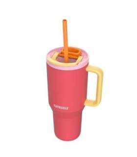 Thermal mug with telescopic straw Kambukka Rio Tumbler 950ml Pink Papaya