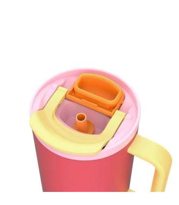 Thermal mug with telescopic straw Kambukka Rio Tumbler 950ml Pink Papaya