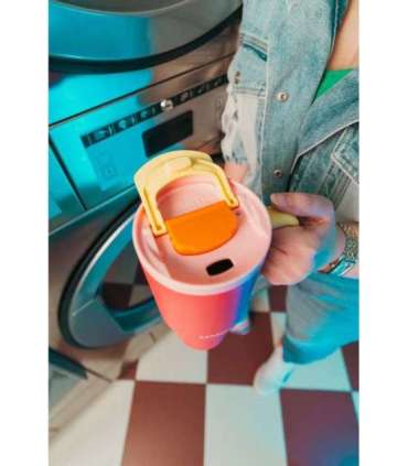 Thermal mug with telescopic straw Kambukka Rio Tumbler 950ml Pink Papaya