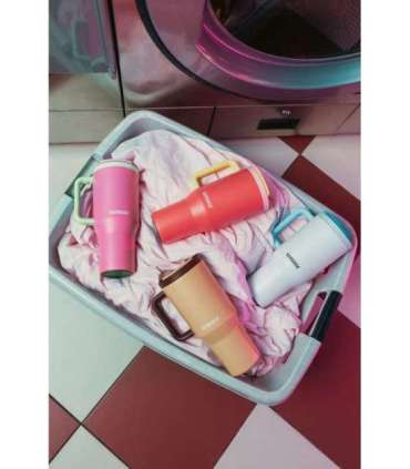 Thermal mug with telescopic straw Kambukka Rio Tumbler 950ml Pink Papaya