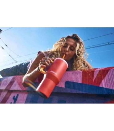 Thermal mug with telescopic straw Kambukka Rio Tumbler 950ml Pink Papaya