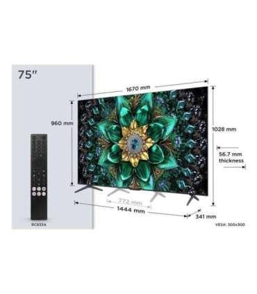 TCL Q6C 75Q6C TV 190.5 cm (75") 4K Ultra HD Smart TV Wi-Fi Metallic