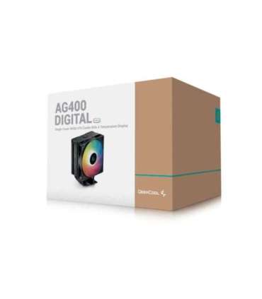 DeepCool AG400 Digital BK ARGB Processor Air cooler 12 cm Black 1 pc(s)