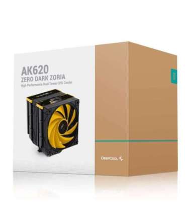 DeepCool AK620 Zero Dark Zoria Processor Air cooler 12 cm Black, Yellow 1 pc(s)