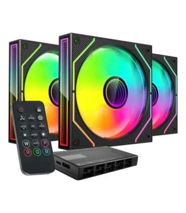 Mars Gaming MF3DPROKIT computer cooling system Computer case Fan 12 cm Black