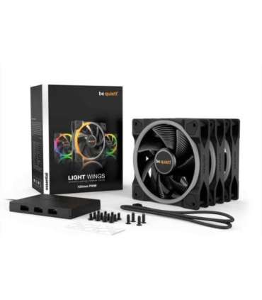 be quiet! Light Wings 120mm ARGB PWM Fan Black 3 Pack