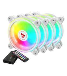 SAVIO FAN-01 WHITE 4-pack 120mm ARGB fan including controller and remote control