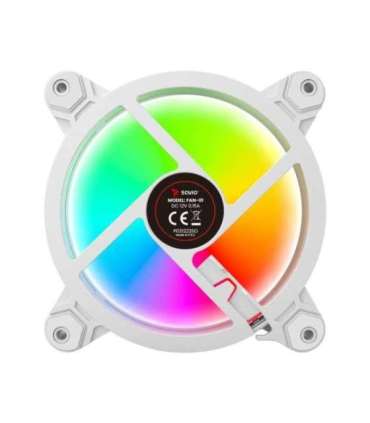SAVIO FAN-01 WHITE 4-pack 120mm ARGB fan including controller and remote control