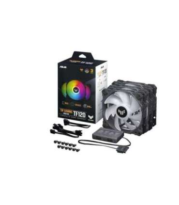 ASUS TUF Gaming TF120 ARGB Fan - Triple Fan Kit with ARGB Controller Computer case Air cooler 12 cm Black