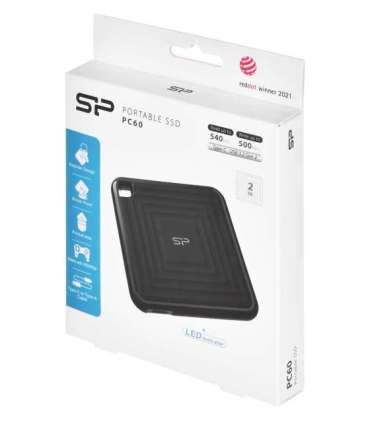 Silicon Power CP60 2 TB USB Type-A to USB Type-C 3.2 Gen 2 (3.1 Gen 2) Black