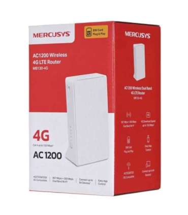 Mercusys MB130-4G wireless router Ethernet Dual-band (2.4 GHz / 5 GHz) White