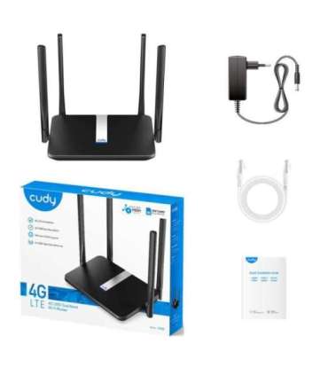 Cudy LT500 wireless router Fast Ethernet Dual-band (2.4 GHz / 5 GHz) 4G Black