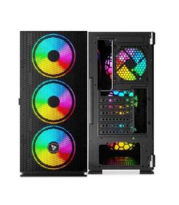 SAVIO PC Case Raptor X1 ARGB Glass/Mesh Black