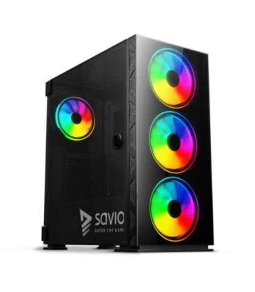 SAVIO PC Case Prime X1 ARGB Glass Black