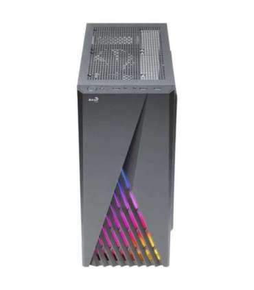 Aerocool DELTABKV1 ATX PC Case RGB Front Full Side Window 12cm Fan Black