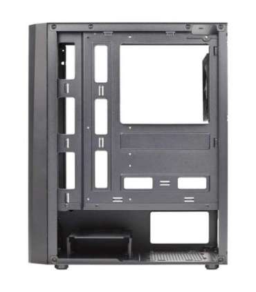 Aerocool DELTABKV1 ATX PC Case RGB Front Full Side Window 12cm Fan Black