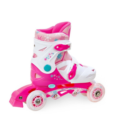 LED 3-in1 Laste rulluisud Croxer Missy reguleeritava suurusega valge/roosa