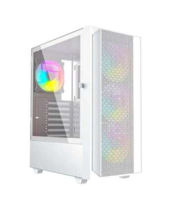 Gembird Fornax 4000W ARGB gaming ATX computer case, Midi Tower, backlight, White
