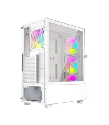 Gembird Fornax 4000W ARGB gaming ATX computer case, Midi Tower, backlight, White