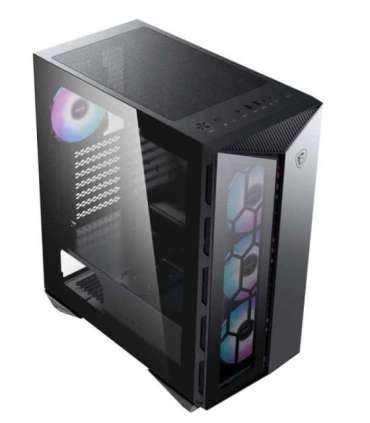MSI MPG GUNGNIR 110R Mid Tower Gaming Computer Case Black, USB 3.2 Gen2 Type C, 4x 120mm ARGB Fan, Mystic Light Sync, 1