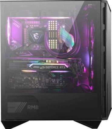 MSI MPG GUNGNIR 110R Mid Tower Gaming Computer Case Black, USB 3.2 Gen2 Type C, 4x 120mm ARGB Fan, Mystic Light Sync, 1