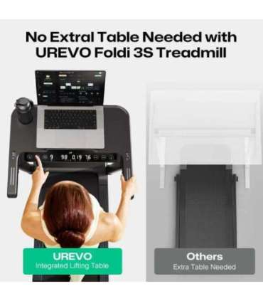 Treadmill with built-in work and exercise desk UREVO Foldi 3S