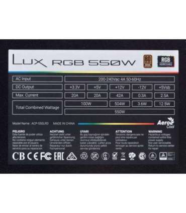 Power supply Aerocool Lux RGB 550M 550 W Black