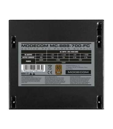 MODECOM Power Supply MC-B88-700-FC 80+ BRONZE 230V EU 700W BULK