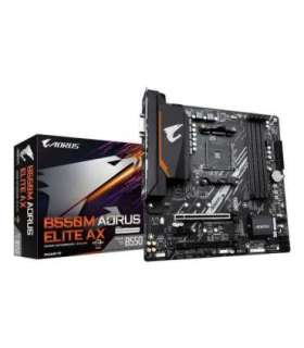 GIGABYTE B550M AORUS ELITE AX Motherboard - AMD Ryzen 5000 CPUs, 5+3 Phases VRM, up to 4733MHz DDR4, 1xPCIe 4.0 + 1xPCIe