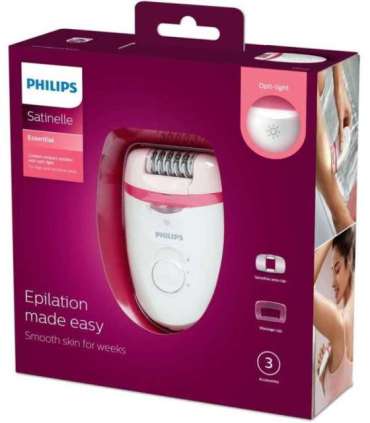 Philips Satinelle Essential BRE255/00 epilator Pink, White
