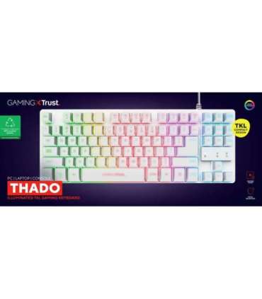 Trust GXT 833W THADO TKL US - gaming keyboard, white