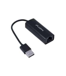 Lanberg NC-0100-01 cable interface/gender adapter USB-A RJ-45 Black