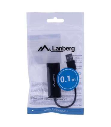Lanberg NC-0100-01 cable interface/gender adapter USB-A RJ-45 Black