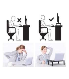 Maclean MC-946 Monitor Laptop Stand 13" - 32" 3-Level Height Adjustment with Drawer up to 20kg Sturdy Vented