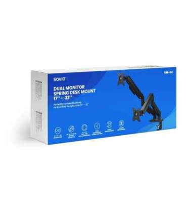 Savio UM-04 Dual Spring Monitor Desk Mount 17″–32″