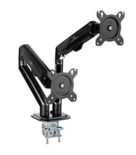 Maclean 2 monitor mount, gas spring, 13"-27", 7kg, black, MC-861N