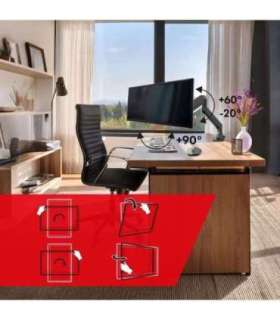 Maclean MC-968 Double Arm Monitor Mount with Gas Spring 17-57" 27 kg Heavy Duty Sturdy Full Motion Holder Bracket Max