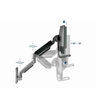 Gembird Laikiklis Adjustable wall 2-display mounting arm 17-32inch iki 8kg
