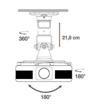 Techly Universal Ceiling Bracket for Projector, White ICA-PM 100WH