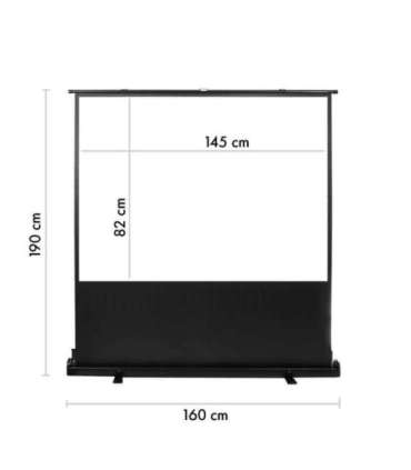 Maclean portable projection screen, compact, floor, 66", 16:9, MC-210