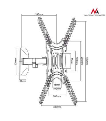 TV & Monitor Wall Mount Maclean MC-758 Brackets