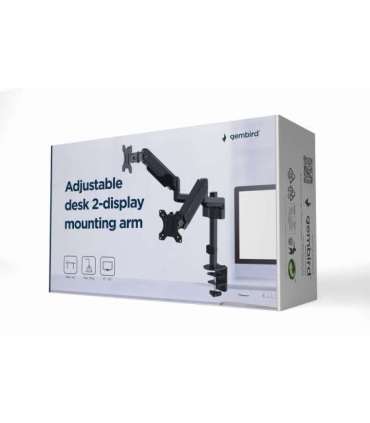 Gembird MA-DA2P-01 Adjustable desk 2-display mounting arm, 17”-32”, up to 9 kg