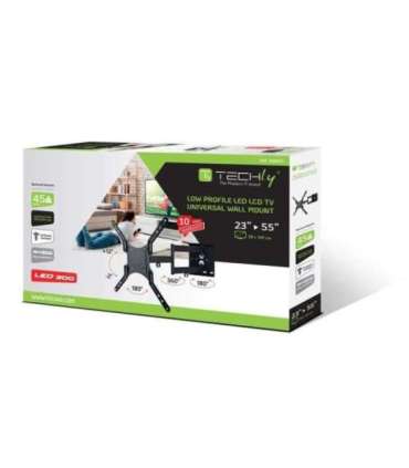 Techly 23-55 Universal LCD TV Wall Mount Bracket Black" ICA-PLB 136M